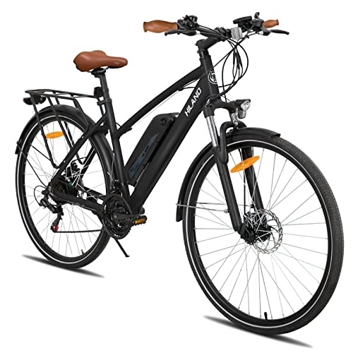 Vélos électriques : Hiland Vélo électrique 28" avec dérailleur Shimano à 7 vitesses pour vélo électrique, vélo électrique, vélo urbain, moteur 250 W, batterie lithium-ion 36 V 10, 4 Ah, 25 km / h, homme et femme
