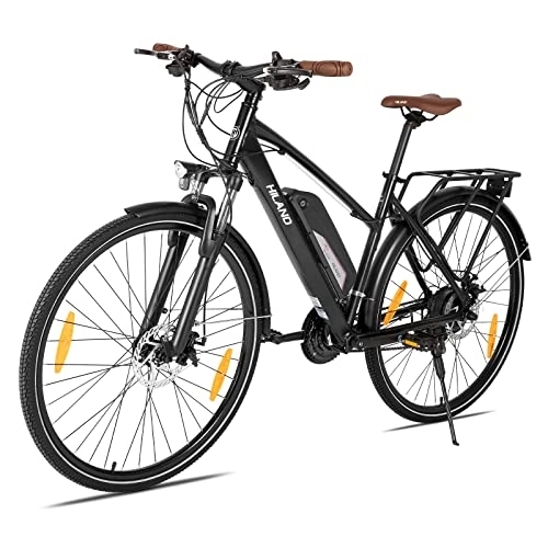 Vélos électriques : HILAND Vélo électrique de trekking Pedelec Vélo de ville 28" avec dérailleur Shimano 21 vitesses Vélo électrique, vélo électrique, vélo urbain, moteur 250 W, batterie lithium-ion 36 V 10, 4 Ah, 25 km / h