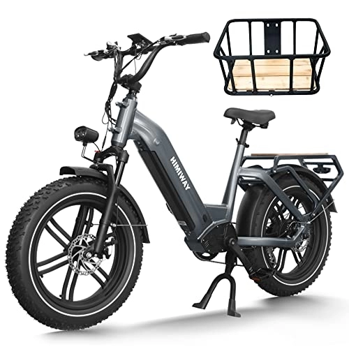 Vélos électriques : Himiway BIG DOG Vélo transport électrique avec moteur 250W couple 86 NM, E Bike 20 pouces avec batterie 48V 20AH, vélo électrique pour faire la navette et la montagne avec freins à disque hydrauliques