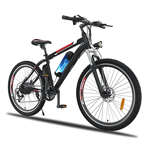 Vélos électriques : Hiriyt Vélo Electrique 26" E-Bike - VTT Pliant 36V 250W Batterie au Lithium de Grande Capacité - Ville léger Vélo de avec moyeu 21 Vitesses (Noir-Style2, 26 Pouces)