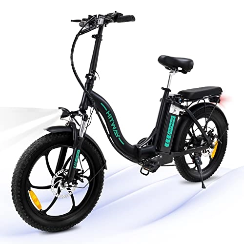 Vélos électriques : HITWAY Vélo Électrique, 20 Pouces Fat Tire Ebikes, Batterie 10Ah 48V Moteur, Parcourez 55KM, Vélos électriques Pliants avec Système Shimano, E Bike Urbain Vélo de Montagne pour Adultes