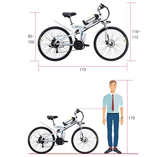 Vélos électriques : HLeoz 26'' Vélo électrique Pliable, Vélo de Montagne électrique 350W Amovible Batterie Lithium-ION 48V 8Ah 21 Vitesses Commute Ebike Vélo de Ville léger, Noir, Spoke Wheel