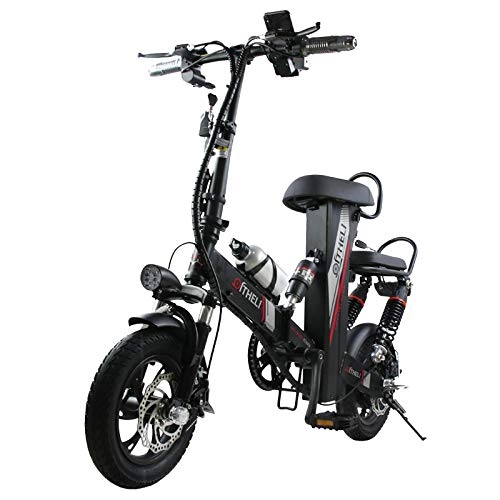Vélos électriques : Hold E-Bikes Mini Vlo lectrique 12 Pouces Puissance Scooter Pliant Adulte Petite Gnration Conduite Vlo lectrique 25A Batterie Au Lithium Vlo lectrique@Noir