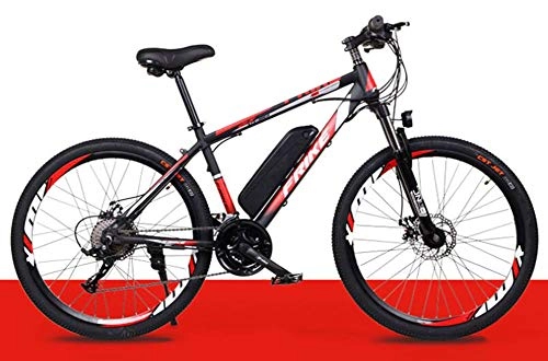 Vélos électriques : HSART Ebike All Terrain Vélo électrique tout-terrain de 26", 250 W pour adulte, avec batterie au lithium amovible 36 V 10 Ah, pour homme et femme L rouge