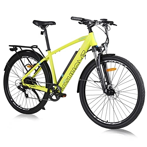Vélos électriques : Hyuhome Vélos électriques pour Homme Adulte, VTT électrique de 28'', vélos électriques pour Homme avec Batterie Amovible de 36 V 12, 5 Ah et Moteur BAFANG (820 m, Jaune)
