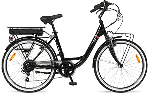 Vélos électriques : i-Bike, City Easy Comfort Vélo électrique à Pédale Assistée Mixte Adulte, Noir, Unique