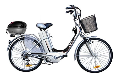 Vélos électriques : IBK Vlo lectrique assist drailleur Shimano 6vitesses, batterie 36V, Homme, Noir