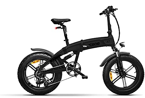 Vélos électriques : icone Total Deep Black Fat-Bike Vélo électrique Pliable à pédale assistée 20" 250 W Icon.E iCross X7 Jeunesse Unisexe