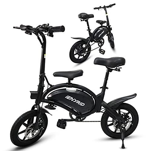 Vélos électriques : IENYRID B2 Vélo Électrique avec Pédales pour Adulte, 14 Pouces, Pliable et Transportable, Vélo Électrique Pliable pour Femmes,