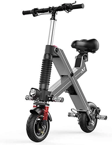 Vélos électriques : INSGOS Vlo lectrique Scooter lectrique Pliant Adulte Cadre Aluminium Mini Vlo Portable Double Absorption de Choc Facile utiliser / Gray.