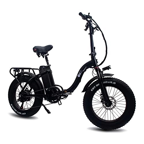 Vélos électriques : IOPY 24 Pouces Fat Tire Electric Bike Motor 48V Removable Lithium Battery with Pedals for Jungle Trails Snow Beac (Color : Black, Size : 48V / 17A)