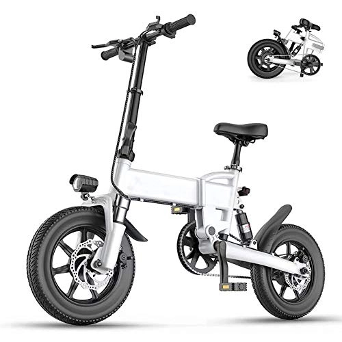 Vélos électriques : Jakroo Vélos Électriques pour Adultes, 14"Léger Vélo Pliant E, 250W 36V 7.8Ah Batterie au Lithium Amovible, Vélo de Ville Vitesse Maximale 15, 5 Mph