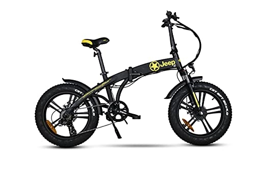 Vélos électriques : Jeep Fold Fat E-Bike FR 7020 Vélo électrique pliable 20" avec dérailleur 7 vitesses Noir