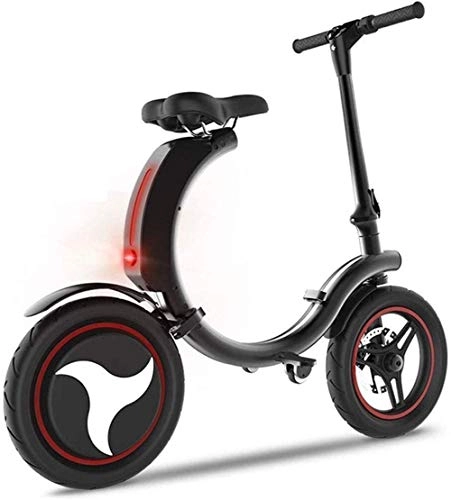 Vélos électriques : JNWEIYU VéLo éLectrique Pliable Adulte Homme Petit Pliant Batterie au Lithium for vélos électriques.Adulte vélo à Deux Roues.Le Top Speed ​​is / H et 18km de 14 Pouces Pneumatiques (94 * 110cm)