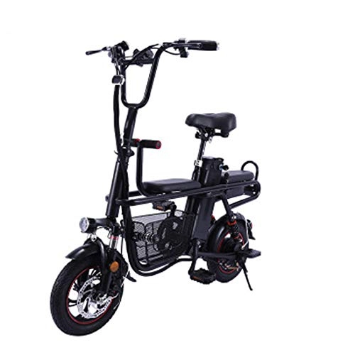 Vélos électriques : JUN Foldingelectric vélo, vélo 8Ah350w Lithium 14inch Scooter électrique Portable Parent-Enfant vélo électrique, Rouge