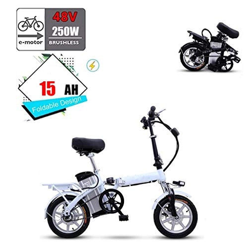 Vélos électriques : JXXU Vélo électrique Pliant for Adulte, en Aluminium léger E-Bike 48V 15AH Lithium-ION, 250W brushless et Recharge 70km kilométrage, 3 Vitesse du Moteur et brushless