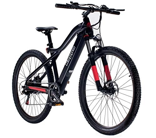Vélos électriques : Kappa Urban Mobity Vélo électrique Pédale assistée, noir et rouge, 250 W, batterie 360 Wh, unisexe adulte