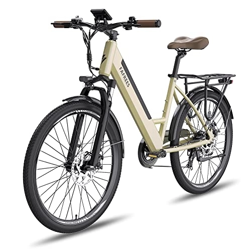 Vélos électriques : Kinsella F26 Pro 250W 26" Vélo de Trekking électrique City E-Bike 10Ah Support APP (Titane Or)