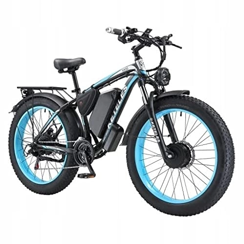 Vélos électriques : Kinsella KETELES K800 Batterie de vélo électrique à Double Moteur Vélo électrique de 26 Pouces de Large Pneu Vélo électrique 48V 23AH Vélo électrique Mountain Assist Vélo électrique (Bleu Noir)