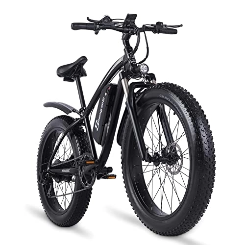 Vélos électriques : Kinsella MX02S vélo électrique 26 Pouces Grosse Roue vélo électrique Adulte avec 4.0 Large Pneu 48v17ah VTT électrique Suspension complète