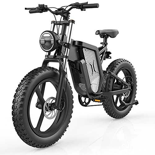 Vélos électriques : Kinsella MX25 20" Koshino Vélo électrique pour adulte - Pneus de moto - 48 V 25 Ah - Batterie au lithium amovible Shimano professionnelle à 7 vitesses et freins à huile hydrauliques