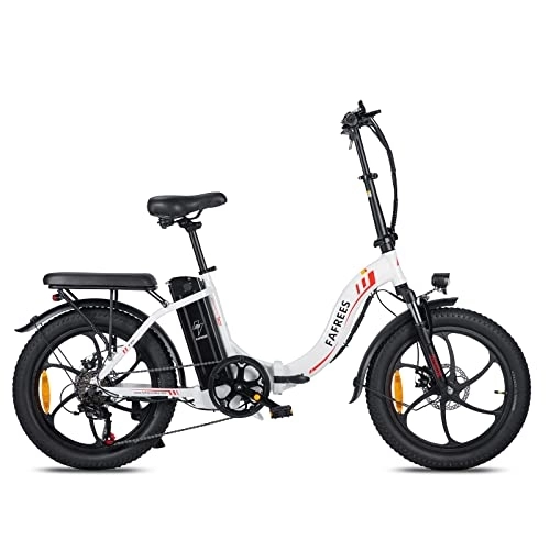 Vélos électriques : Kinsella Vélo électrique pliable F20 de 50, 8 cm - Moteur sans balais de 250 W et batterie au lithium 36 V 15 Ah (blanc)