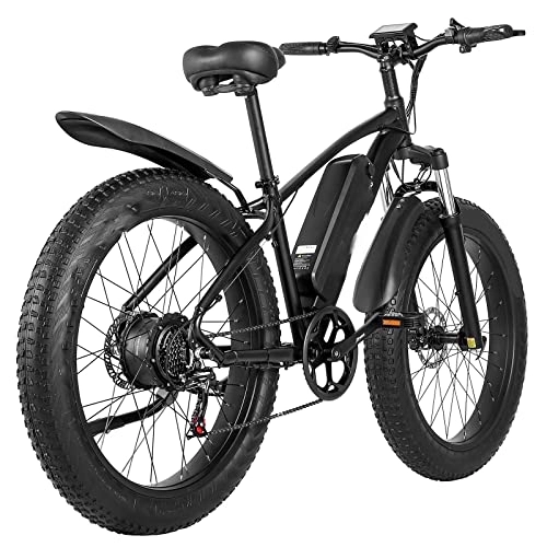 Vélos électriques : KOWM zxc Bikes Vélo électrique pour homme 26" Fat Bike 1000 W Vélo électrique adulte 48 V 17 Ah Pneu 4.0 pour homme Vélo électrique Cruiser Snow E-Bike