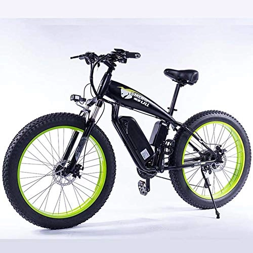 Vélos électriques : KT Mall 26" Electric Mountain Bike avec Lithium-Ion36v 13Ah Batterie 350W Haute Puissance Moteur en Aluminium Vélo Électrique avec Écran LCD Convient, Vert