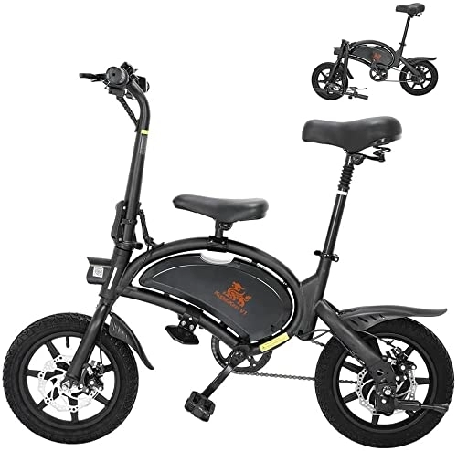Vélos électriques : Kugookirin V1 Vélo électrique cyclomoteur Pliant E-Scooter avec pédales, Batterie au Lithium 7, 5 Ah, Frein à Disque, pneus pneumatiques 14 Pouces, contrôle Intelligent des Applications