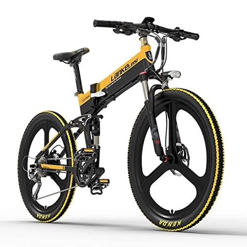 Vélos électriques : LANKELEISI T750 26" Vélo de montagne électrique pliable pour adulte, vélo électrique 27 vitesses avec batterie amovible, version sport