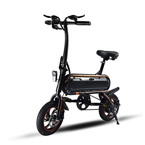 Vélos électriques : Le vlo lectrique portatif se pliant, le mini scooter lectrique de pdale deux roues adulte, la voiture de voyage de batterie avec le moteur de 249W fournit la vitesse maximum de 25km / h, Black