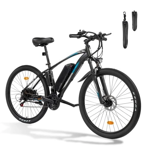 Vélos électriques : LEADZM Vélo électrique, 36V 13Ah VTT électrique Adulte, 27.5 Pouces, vélo électrique, Batterie Amovible, 7 Vitesses, 3 Modes de Conduite (Bleu Noir)