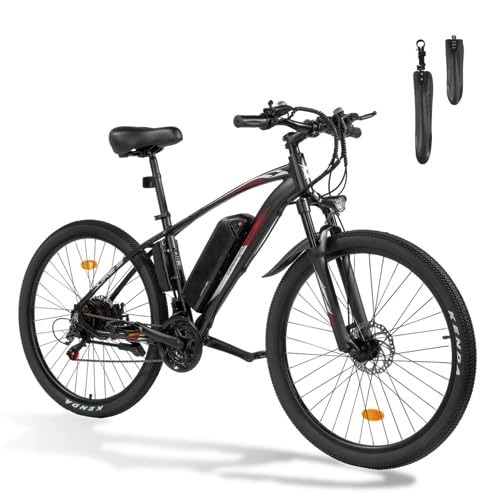 Vélos électriques : LEADZM Vélo électrique, 36V 13Ah VTT électrique Adulte, 27.5 Pouces, vélo électrique, Batterie Amovible, 7 Vitesses, 3 Modes de Conduite (Rouge Noir)