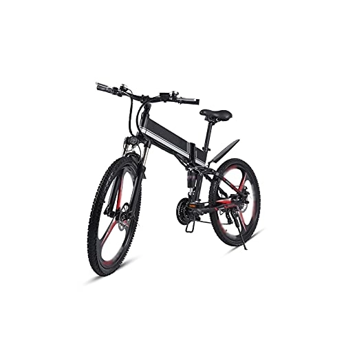 Vélos électriques : LIANAI zxc Bikes Vélo électrique tout-terrain pour adultes 66 cm 350 W 12, 8 Ah Batterie au lithium Vélo électrique pliable pour homme (couleur : M80-Noir)