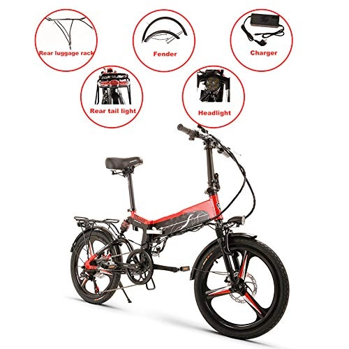 Vélos électriques : LILIJIA Vlo lectrique Pliant pour Adultes, pneus 500w 20"avec Batterie Au Lithium 48v / 10.4ah Grande Capacit, pour Les Trajets Quotidiens en Vlo en Plein Air