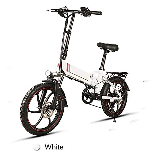 Vélos électriques : LILIJIA Vélos électriques Pliants avec 350w 48v 10.4ah Batterie E-Lithium-ION, Vélo 26 Pouces 7 Vitesses VTT Tout Suspendu, pour Les Déplacements à Vélo en Plein Air, Blanc