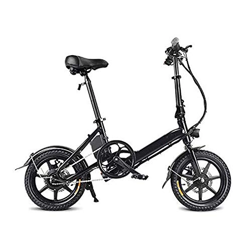 Vélos électriques : LIRUI Double Frein à Disque Pliable De Vélo Pliant électrique Portatif pour Faire du Vélo Vélo électrique Se Pliant avec des Pédales Batterie Au Lithium 7.8AH, Black