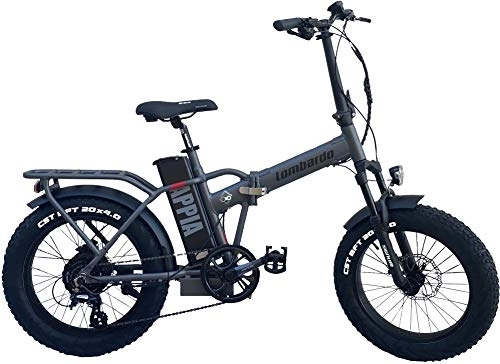Vélos électriques : LOMBARDO BICI Apicia 20 Fat Bike 250 W 80 Nm Batterie 624 Wh 48 V Gamme 2021 (titane mat)