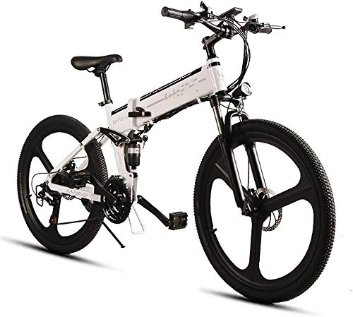 Vélos électriques : Macro vélo électrique VTT 26 Pouces vélo électrique vélo Pliant e-vélo Dérailleur 21 350W 48V 10.4AH Amovible Batterie 25-35km / H