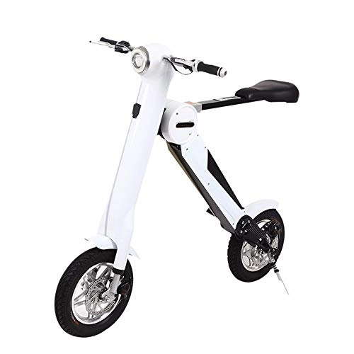 Vélos électriques : MDDC vélo électrique Pliant, véhicule électrique à Batterie au Lithium Convient pour Les Adultes à Cheval Scooter électrique Pliant Pratique pour Voyager Moteur 350w White