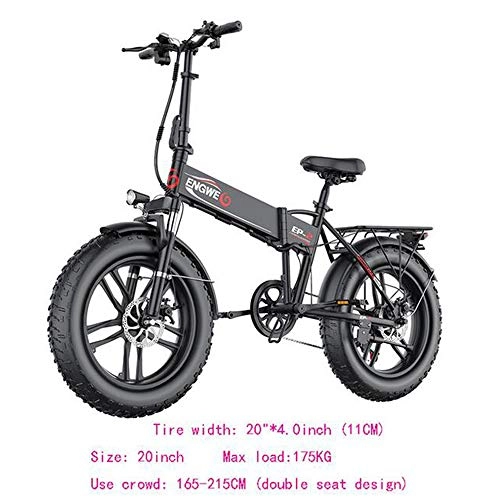 Vélos électriques : MEICHEN Vlo lectrique 48V12.5A Batterie au Lithium 20 * 4.0inch Pliant en Aluminium Vlo lectrique 500W VTT Puissant Neige / vlo de Plage, Noir