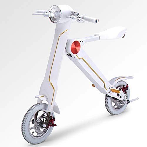 Vélos électriques : Mini Vélo Électrique Pliant, Interface De Charge USB Adulte Portable Imperméable À l'eau Confortable Vélo Électrique Vélo Vélo Alliage D'aluminium Tricycle Scooter de Loisirs, 35-45Km, A