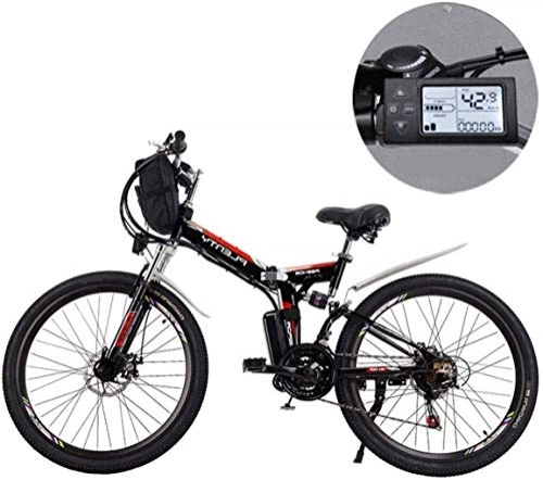 Vélos électriques : MJY Vélos de montagne électriques de 24 pouces, vélo pliant électrique de montagne de batterie au lithium amovible avec sac suspendu trois modes de conduite 6-20, UNE, 15ah / 720Wh