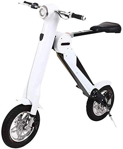 Vélos électriques : MKJ Scooters Vlo lectrique Pliant, Batterie de Conduite de Petite Gnration Voiture lectrique Deux Roues Mini Pdale de Voiture lectrique Batterie de Vlo Pliable Portable, Pour Hommes Et Femm