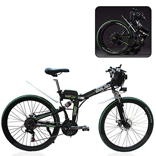 Vélos électriques : Mnjin Vélo de Montagne électrique, vélo électrique Pliant, vélo de Montagne électrique à Batterie au Lithium Pliant Adulte, vélo de Montagne Pliant pour Adultes