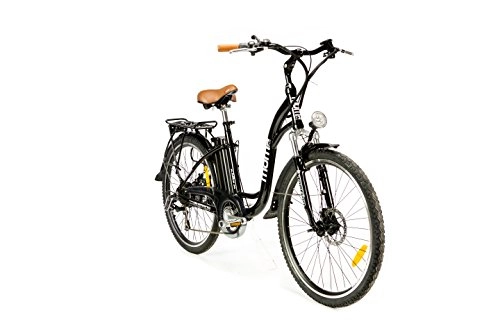 Vélos électriques : Moma Bikes Vélo Electrique VAE De ville, E-26", Aluminium, SHIMANO 7V, Freins a Disque Bat. Ion Lithium 36V 16Ah