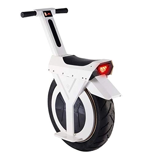 Vélos électriques : Monocycle électrique 17 Pouces vélo Intelligent Somatosensory Single Wheel Bike Balance Bike, White, 12Ah