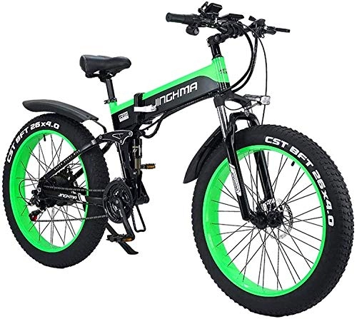 Vélos électriques : MQJ Vélos Électriques Rapides Ebikes Pour Adultes 1000W Vélo Électrique, Vélo de Montagne Pliant, Pneu Gras 48V 12.8Ah