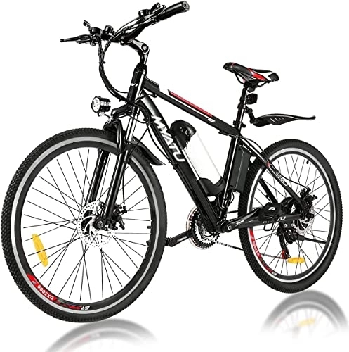 Vélos électriques : MYATU 26" Vélo électrique avec Batterie Amovible 36V 10.4Ah, Shimano Dérailleur à 21 Vitesses, VTT pour Adultes Homme Femme
