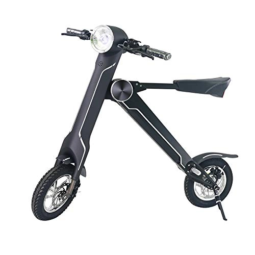 Vélos électriques : NAMENLOS Moto électrique Se Pliante avec Le Haut-Parleur de Bluetooth, vélo électrique léger de Roue de 12 Pouces, Scooter électrique avec la Voiture d'équilibre en Alliage d'aluminium de siège, Black